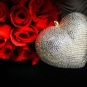 Swarovski Heart Evening Clutch Bag